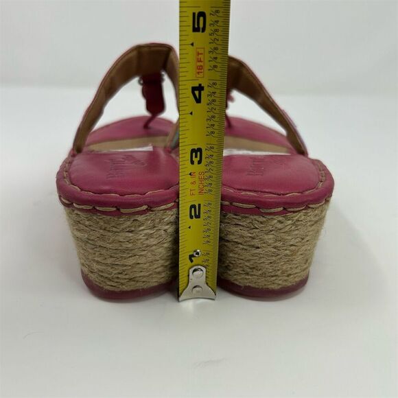 Born Women's Espadrille Wedge Slip On Thong Sandals Pink Size 8 Summer Casual - Picture 9 of 14